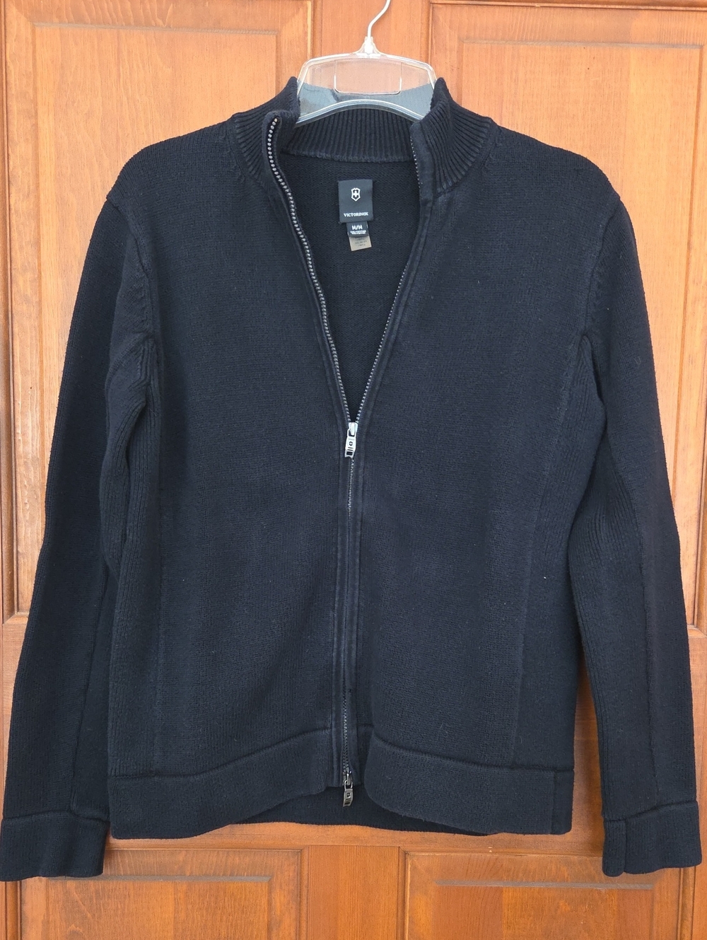 Victorinox Mens Black Zip-Up Knit Sweater